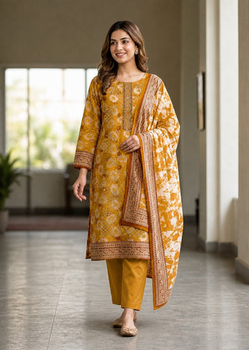 3-Piece Lawn Suit With Lawn Dupatta MH-28996