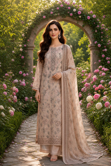 3-Piece Lawn Suit With Lawn Dupatta MH-29064-A
