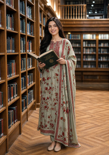 3-Piece Lawn Suit With Lawn Dupatta MH-13514-A