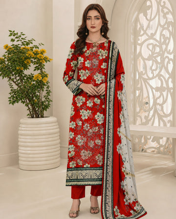 3-Piece Lawn Suit With Lawn Dupatta MH-28969-A