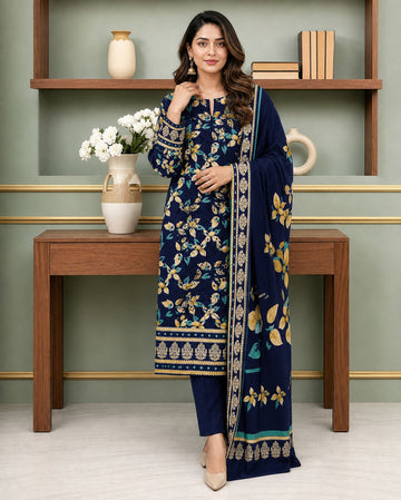 3-Piece Lawn Suit With Lawn Dupatta MH-75356-A