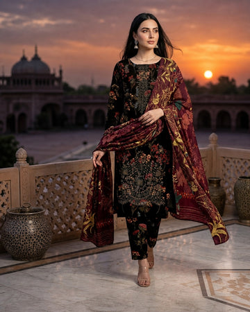 3-Piece Lawn Suit With Lawn Dupatta MH-28983-B