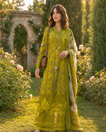 3-Piece Lawn Suit With Lawn Dupatta MH-75042-B