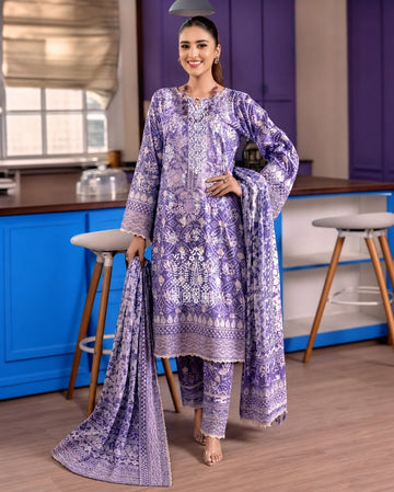 3-Piece Lawn Suit With Lawn Dupatta MH-75315