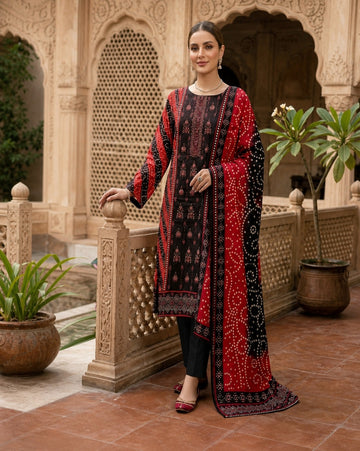 3-Piece Lawn Suit With Lawn Dupatta MH-29005-A