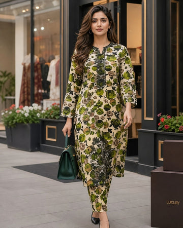 3-Piece Lawn Suit With Lawn Dupatta MH-75287-B