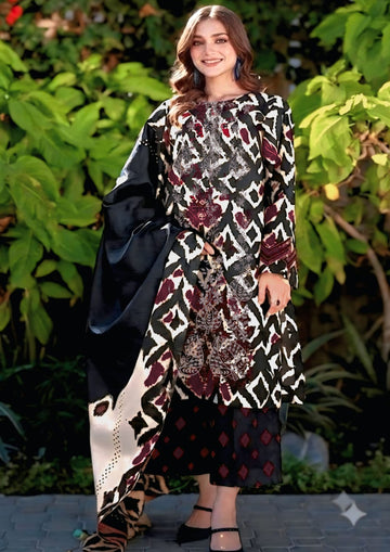 3-Piece Lawn Suit With Chiffon Dupatta MH-75358-C