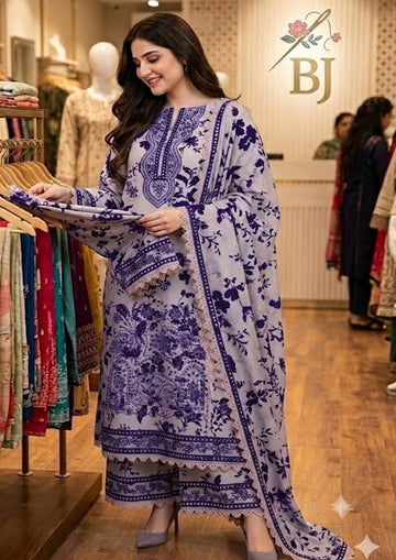 3-Piece Lawn Suit With Chiffon Dupatta MH-75031-H