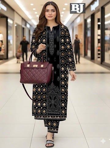 3-Piece Lawn Suit With Chiffon Dupatta MH-75123-A