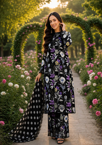 3-Piece Lawn Suit With Chiffon Dupatta MH-75375