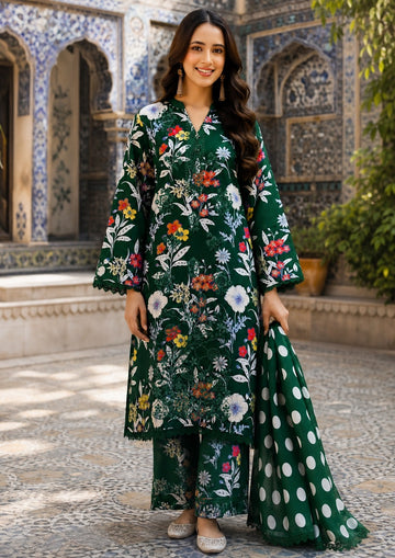 3-Piece Lawn Suit With Chiffon Dupatta MH-28998-B