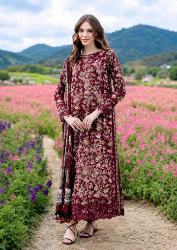 3-Piece Lawn Suit With Chiffon Dupatta MH-75371-B