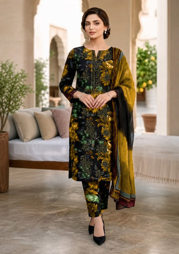 3-Piece Lawn Suit With Chiffon Dupatta MH-75005-C
