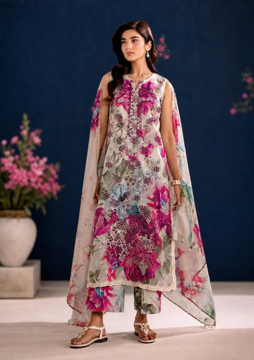 3-Piece Lawn Suit With Chiffon Dupatta MH-75373-A