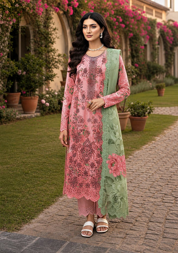 3-Piece Unstitched Lawn Suit With Chiffon Dupatta MH-75059-B