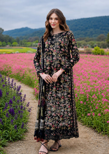 3-Piece Unstitched Lawn Suit With Chiffon Dupatta MH-75371-A