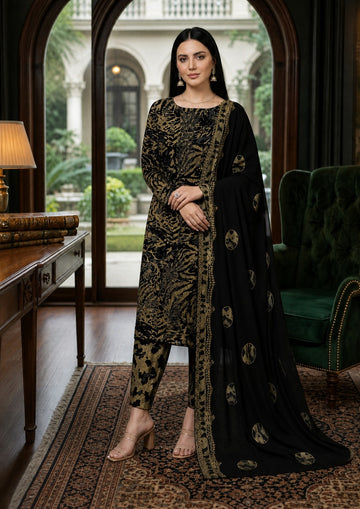 3-Piece Unstitched Lawn Suit With Chiffon Dupatta MH-29047