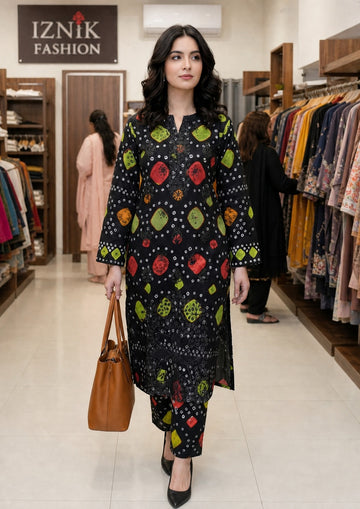 3-Piece Unstitched Lawn Suit With Chiffon Dupatta MH-28984-B