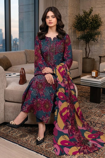3-Piece Linen Suit With Linen Dupatta MH-29055-A