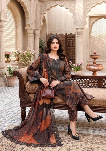 3-Piece Linen Suit With Linen Dupatta MH-29055-B