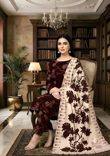 3-Piece Linen Suit With Linen Dupatta MH-29052-A
