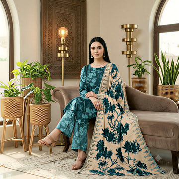 3-Piece Linen Suit With Linen Dupatta MH-29052-B