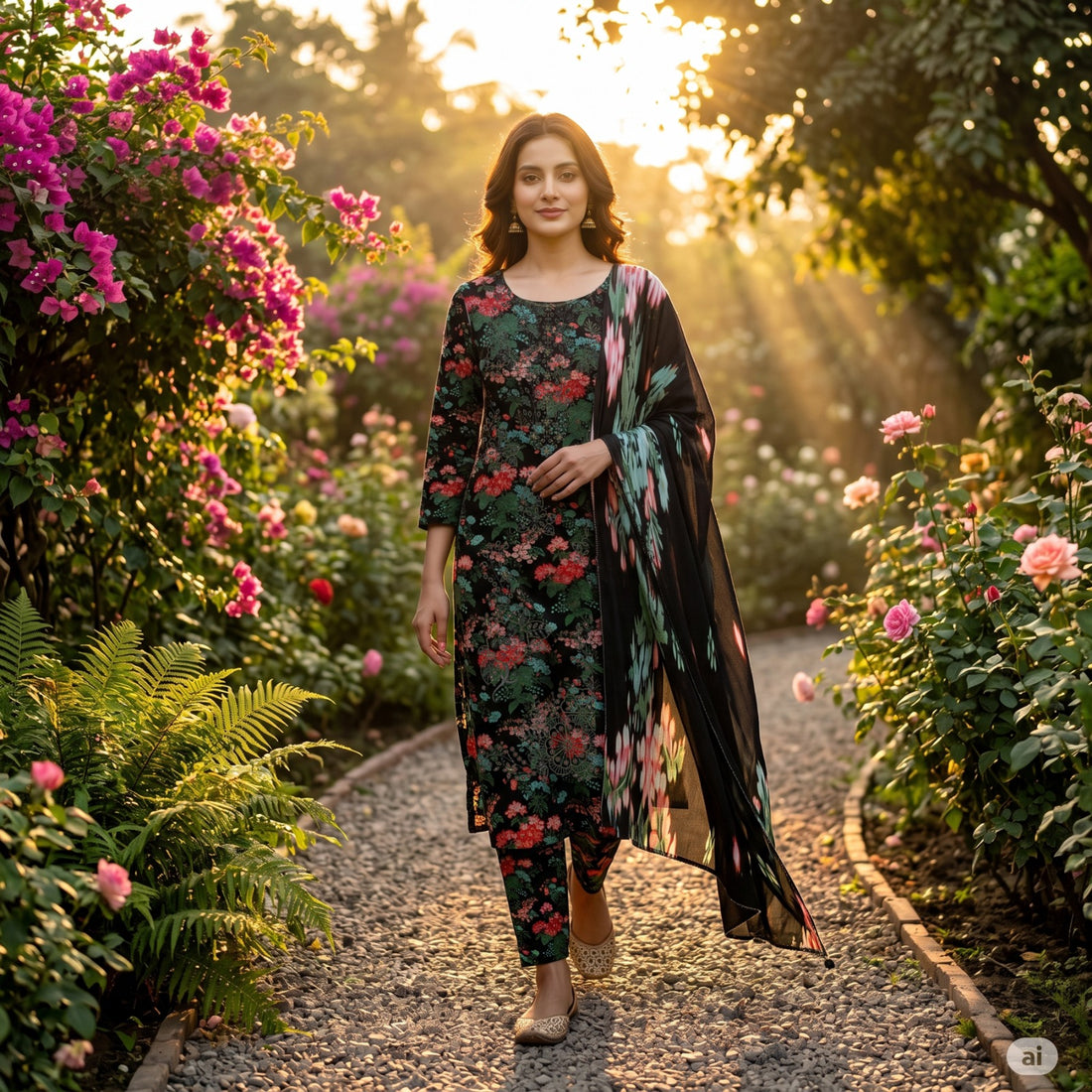 3-Piece Linen Suit With Linen Dupatta