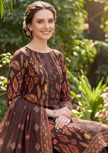 3-Piece Linen Suit With Linen Dupatta