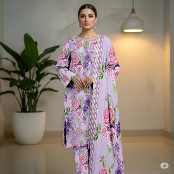 3-Piece Linen Suit With Linen Dupatta MH-29057-A