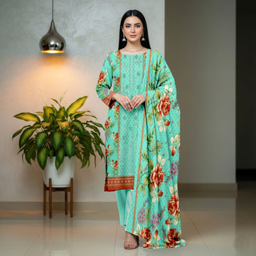 3-Piece Linen Suit With Linen Dupatta MH-29059-B