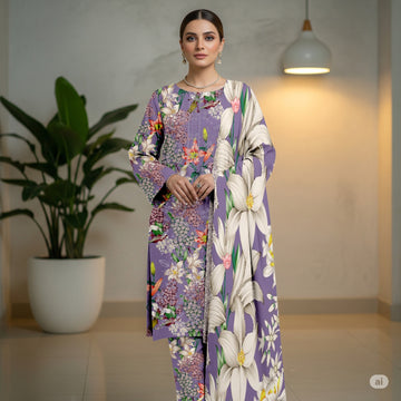 3-Piece Linen Suit With Linen Dupatta MH-29057-A
