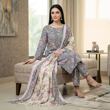 3-Piece Linen Suit With Linen Dupatta MH-29066-A 3pc