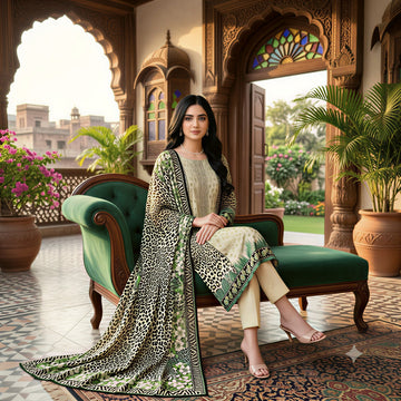 3-Piece Linen Suit With Linen Dupatta MH-29060-B