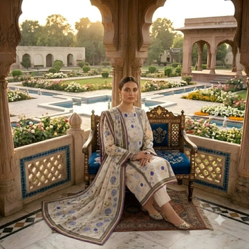 3-Piece Linen Suit With Linen Dupatta MH-29051-B
