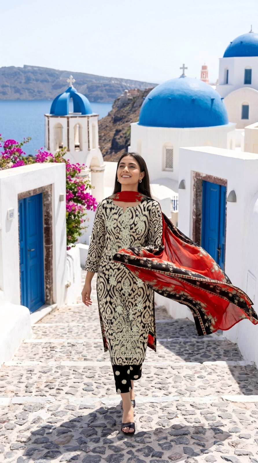 3-Piece Linen Suit With Linen Dupatta MH-29102-B