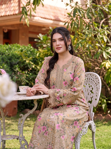 3-Piece Linen Suit With Linen Dupatta