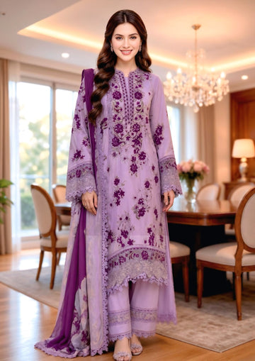3-Piece Linen Suit With Linen Dupatta