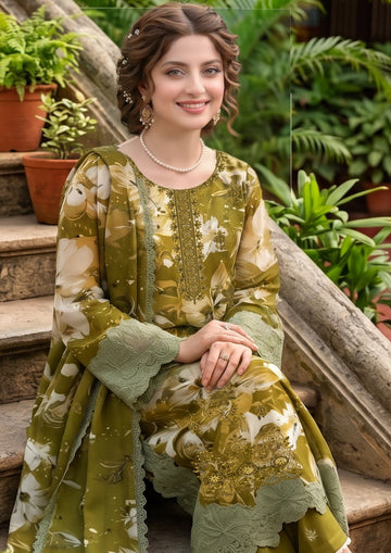 3-Piece Linen Suit With Linen Dupatta