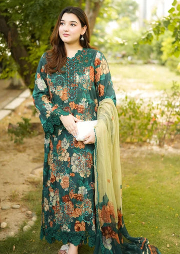 3-Piece Linen Suit With Linen Dupatta