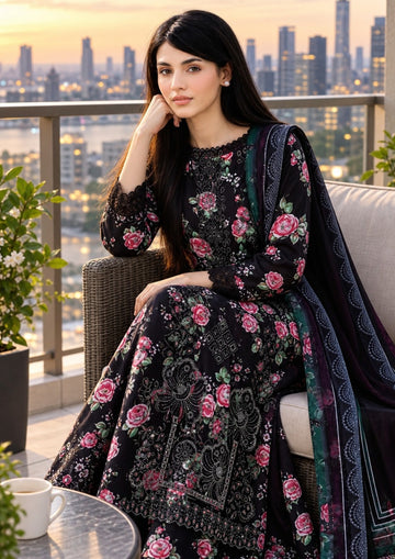 3-Piece Linen Suit With Linen Dupatta