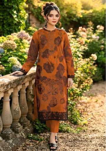 3-Piece Linen Suit With Linen Dupatta MH-75603-B
