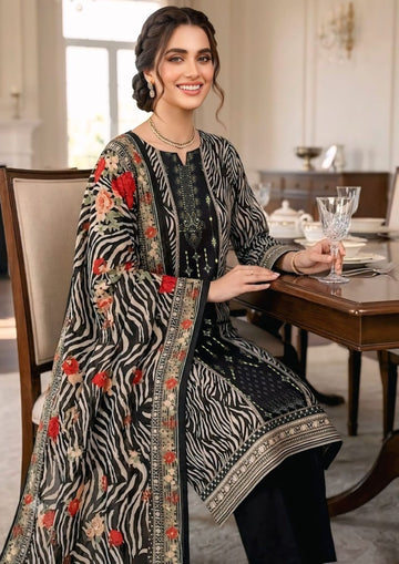 3-Piece Linen Suit With Linen Dupatta MH-75615-A