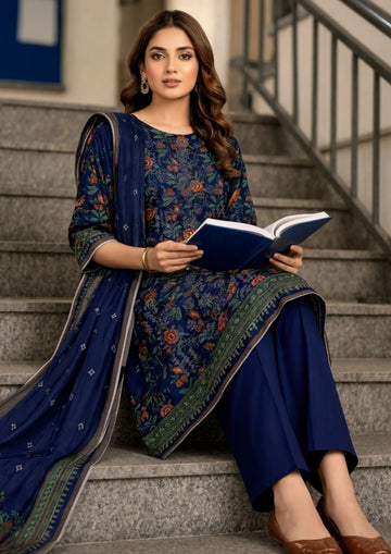 3-Piece Linen Suit With Linen Dupatta