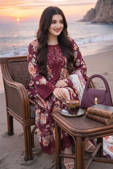 3-Piece Dhanak Suit With Dhanak Dupatta
