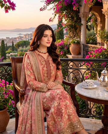 3-Piece Dhanak Suit With Dhanak Dupatta