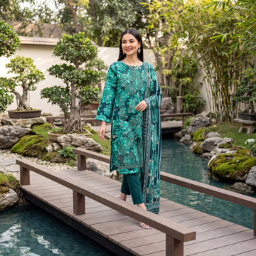 3-Piece Dhanak Suit With Dhanak Dupatta