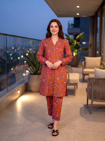 3-Piece Dhanak Suit With Dhanak Dupatta