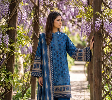 3-Piece Dhanak Suit With Dhanak Dupatta