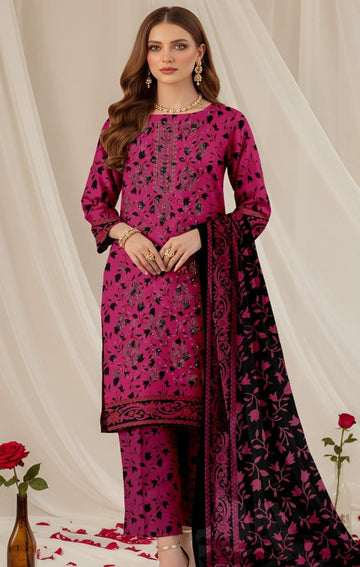 3-Piece Dhanak Suit With Dhanak Dupatta