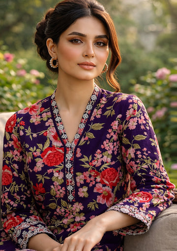 3-Piece Dhanak Suit With Dhanak Dupatta